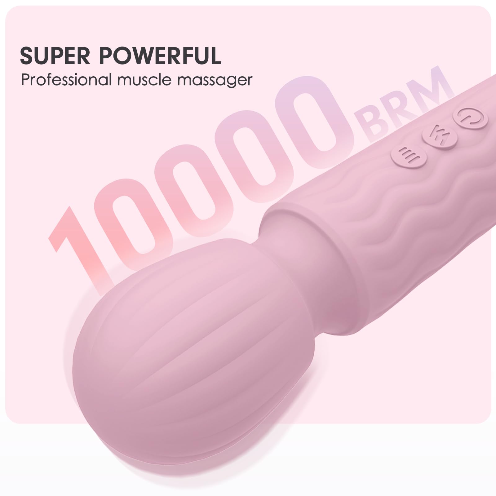 MANFLY Rechargeable Travel Mini Home Massage Tool, Handheld Quiet Powerful Neck Muscle Massager (Pink)
