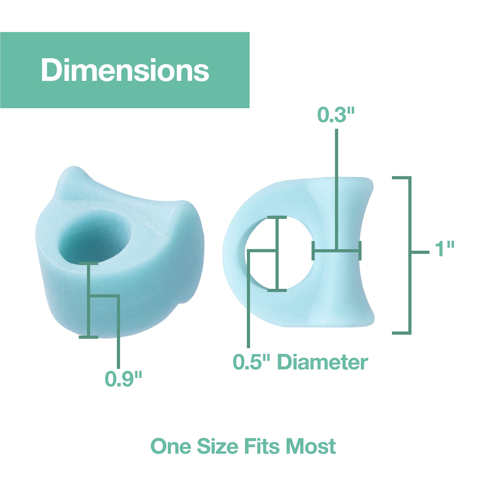 ZenToes Gel Toe Separators for Overlapping Toes, Bunions, Big Toe Alignment, Corrector and Spacer - 4 Pack (Blue)