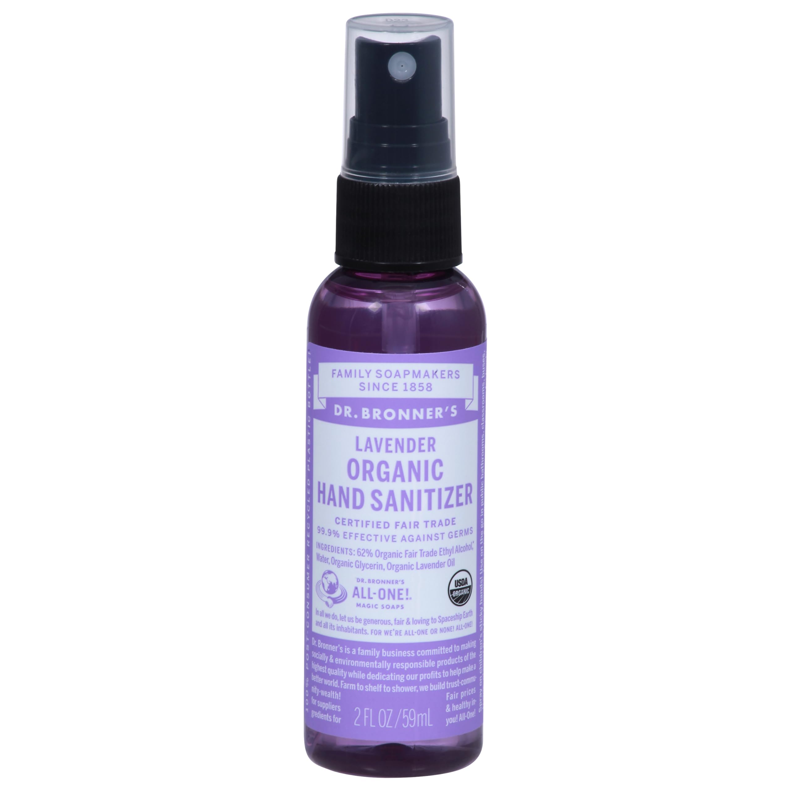 Dr. Bronners Hand Sanitizer - Lavender - 2 Oz