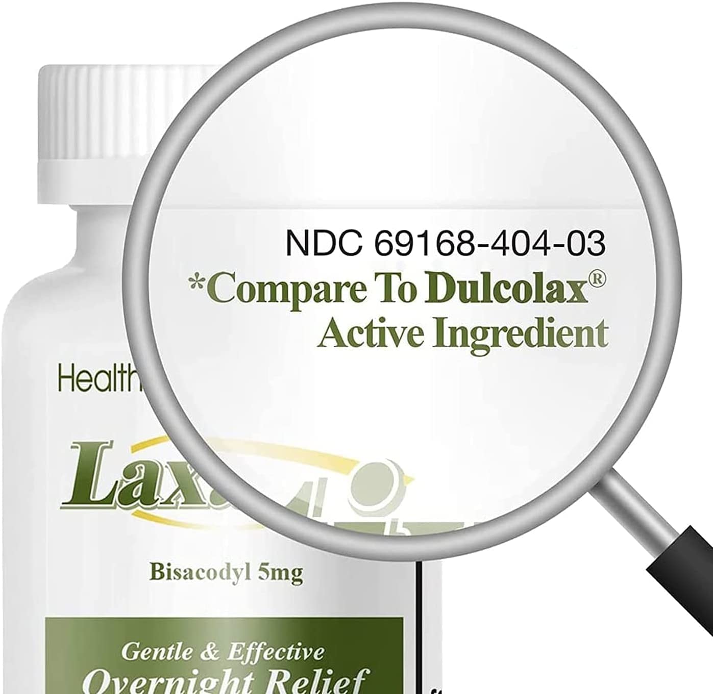 HealthA2Z Laxative Bisacodyl 5mg | 100 Counts | Gentle and Fast Overnight Relief for Constipation