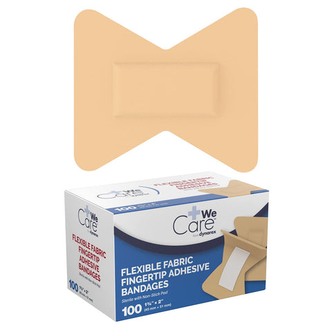 Dynarex Fabric Adhesive Bandages - Sterile & Flexible Fabric Bandages for Wounds - Non-Stick Pads - Individually-Wrapped First A
