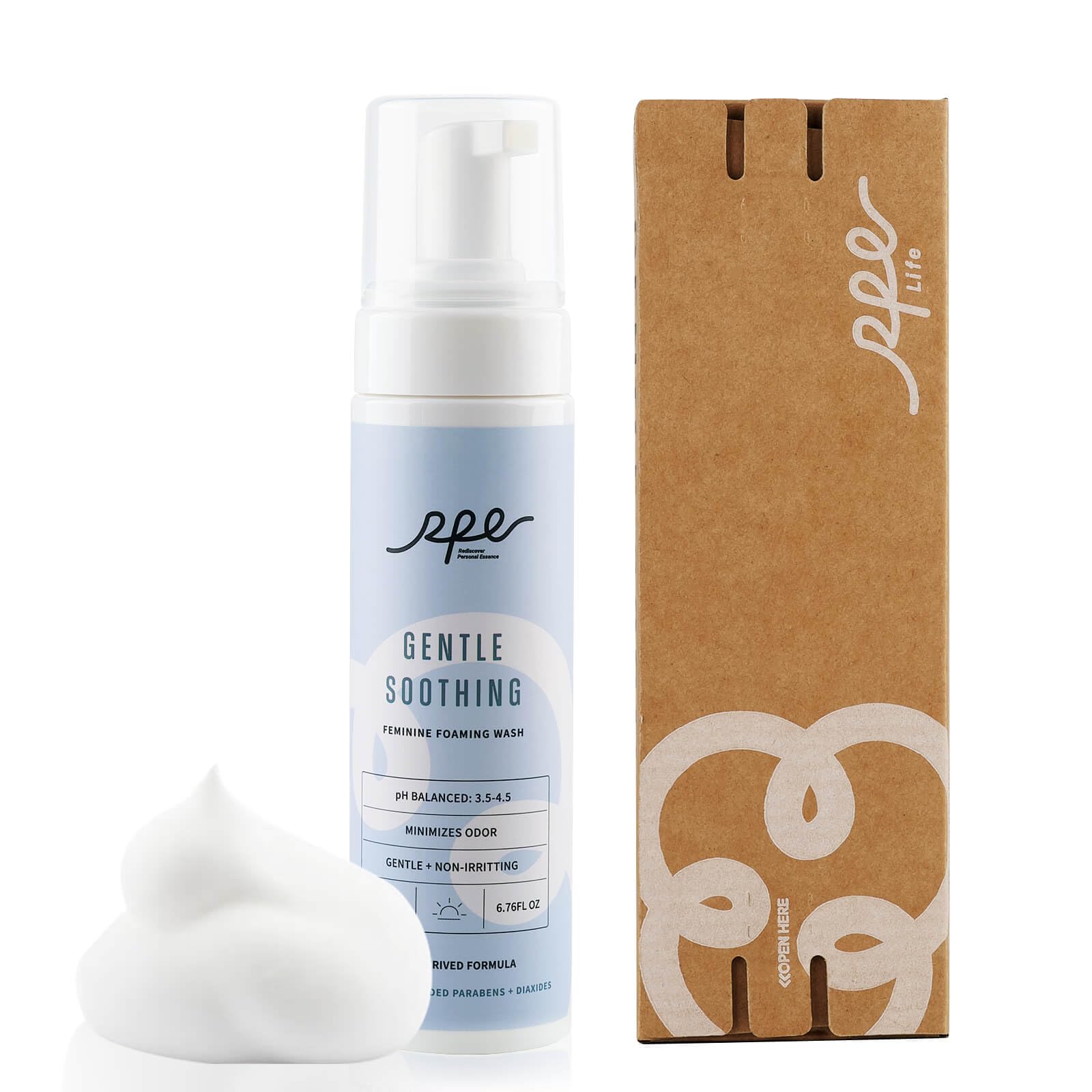 RPE Life Soothing Foaming Feminine Wash for Women Ph Balance - Gentle Plant-Based Body Wash for Sensitive Skin - Vaginal Reduces