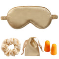 LCBD Silk Satin Sleeping Eye Mask, Gold Sleep Eye Mask Night Blindfold for Women and Men, Soft Breathable Blackout Eyeshade Eye 