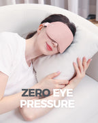 MZOO Luxury Pink Sleep Mask for Back and Side Sleeper, Completely Block Out Light Sleeping Eye Mask for Women Men, Zero Eye Pres