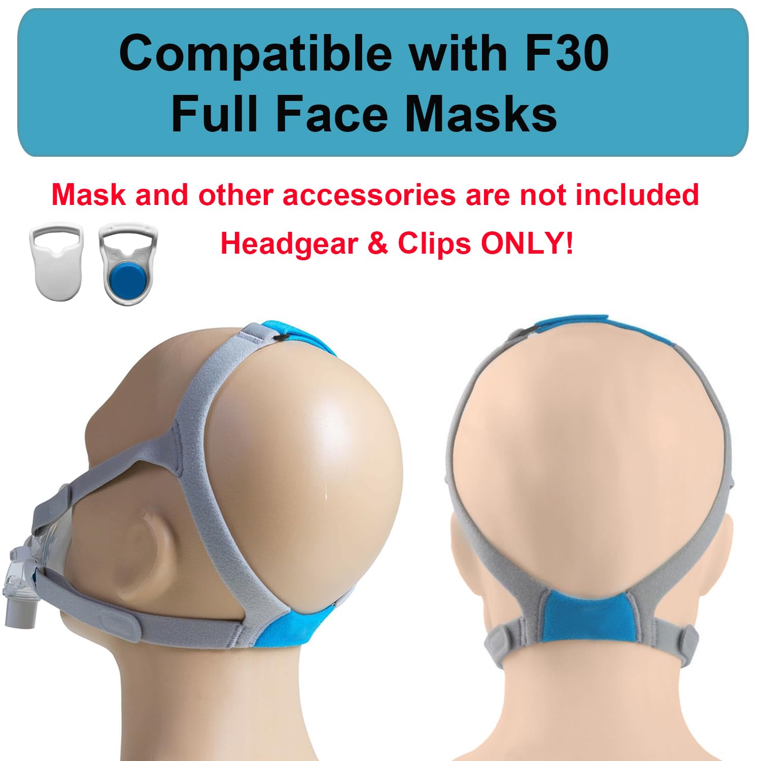 Headgear Strap Compatible with Airfit F30 CPAP Mask, Headgear Replacement for Resmed F30, Adjustable Home Ventilator Mask Headba
