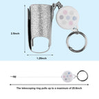 Beautyflier Asthma Inhaler Holder Keychain Retractable Clip PU Leather Travel Handy Holder for Kids and Adults, Inhaler Not Incl