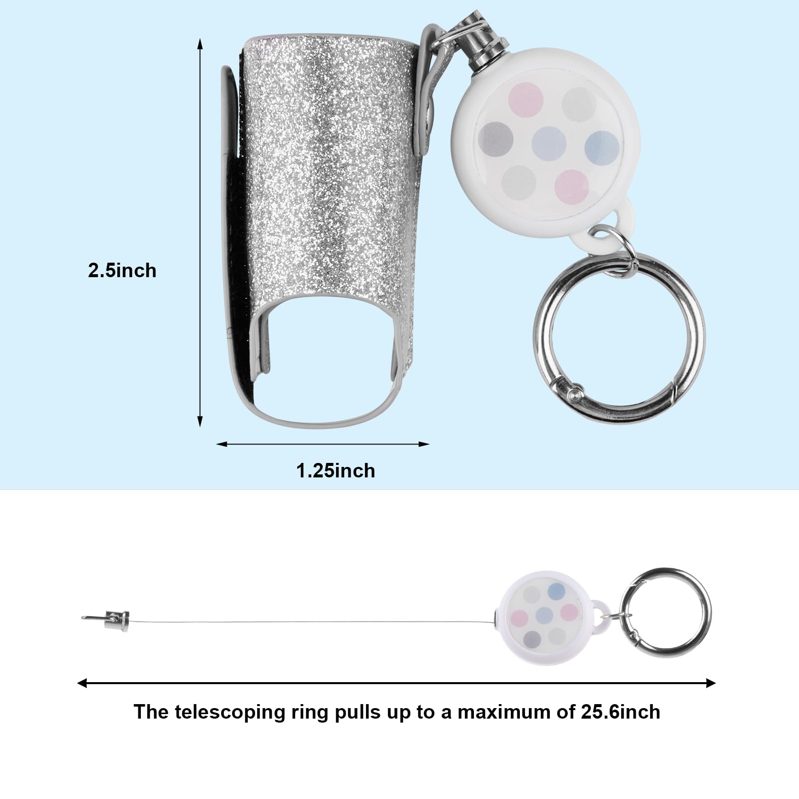 Beautyflier Asthma Inhaler Holder Keychain Retractable Clip PU Leather Travel Handy Holder for Kids and Adults, Inhaler Not Incl