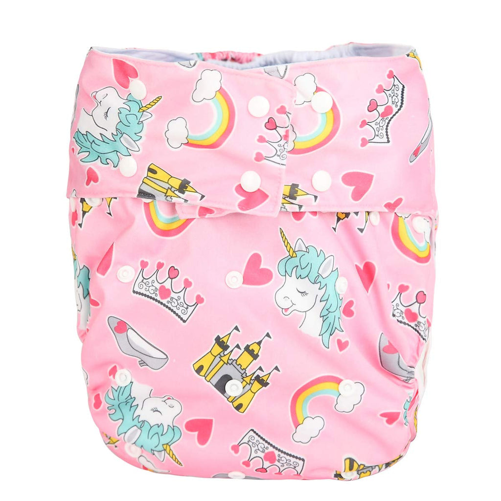 Sigzagor Teen Adult Cloth Diaper Nappy Reusable Washable for Disability Incontinence (Pink Heart)