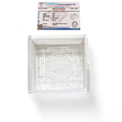 Gemtub Natural Selenite Charging Box With Handcarved Shree Yantra | Certified Crystal Charger For Crystal Bracelets, Jewelry & H