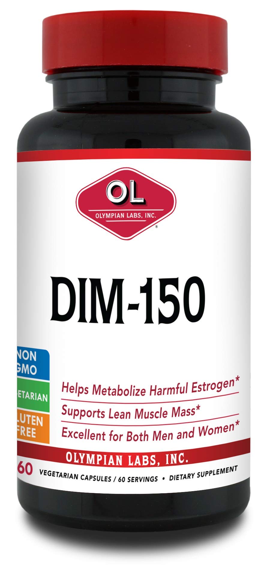 Olympian Labs DIM Supplement 150mg - DIM Diindolylmethane 60 Capsule Supply of DIM for Estrogen Balance, Hormone Menopause Relie