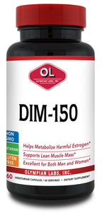 Olympian Labs DIM Supplement 150mg - DIM Diindolylmethane 60 Capsule Supply of DIM for Estrogen Balance, Hormone Menopause Relie