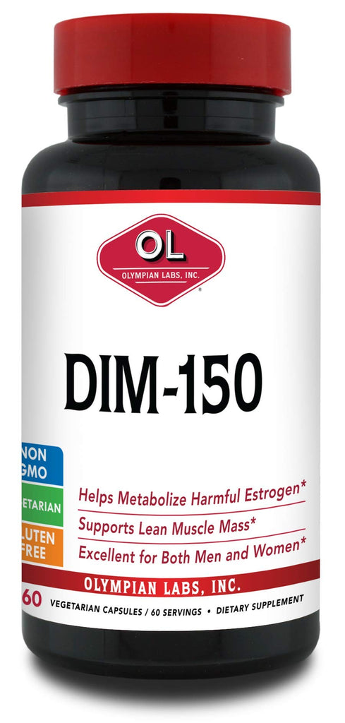 Olympian Labs DIM Supplement 150mg - DIM Diindolylmethane 60 Capsule Supply of DIM for Estrogen Balance, Hormone Menopause Relie