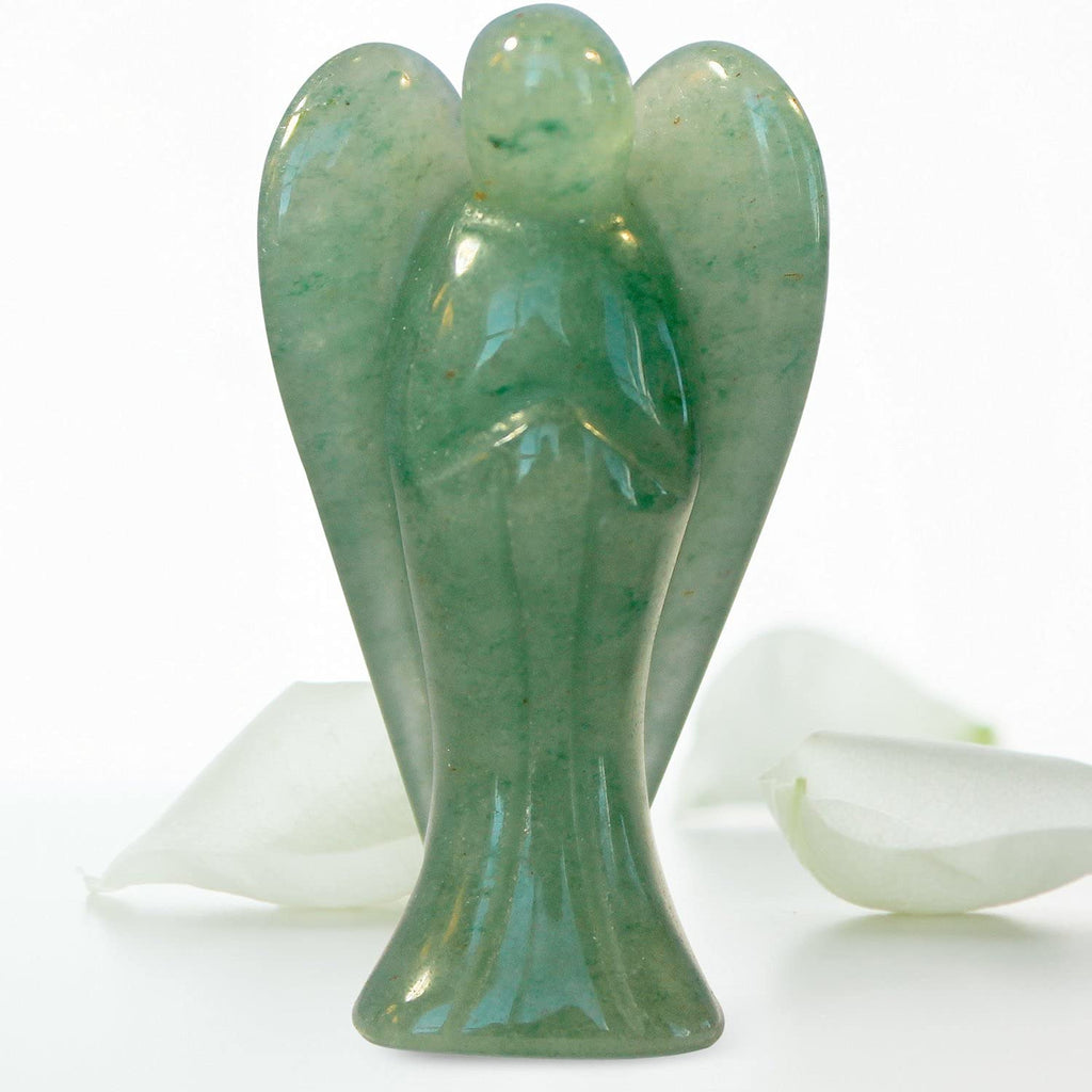 Earth Therapy Original Pocket Guardian Angel with Serenity Prayer Card - Green Aventurine Healing Stone Figurine - Bless Yoursel