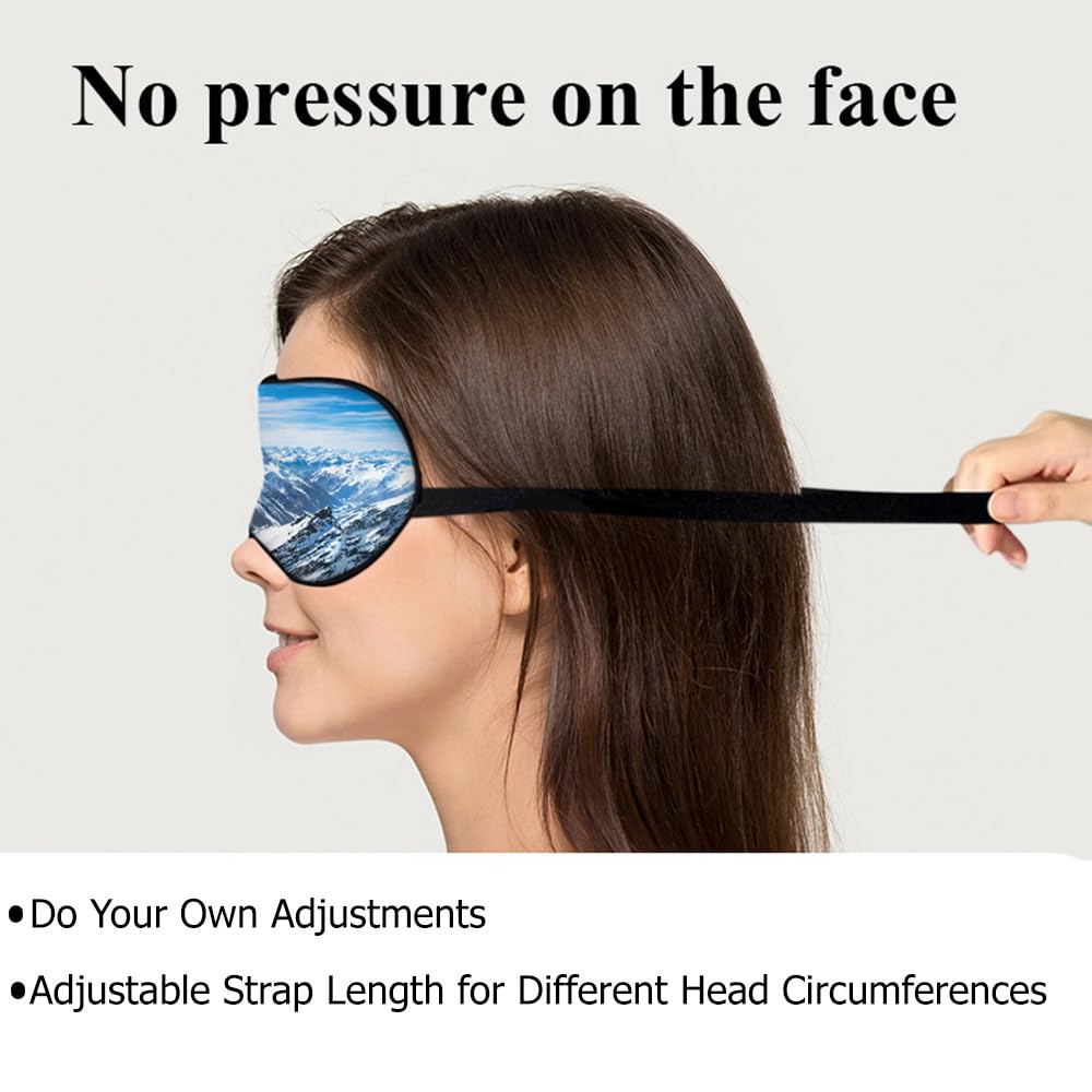 NOHSHE Snow Mountain Eye Mask Sleeping Mask Vast Mountains Blue Sky Naturally Magical Sleep Masks Silky Soft Eye Cover for Women