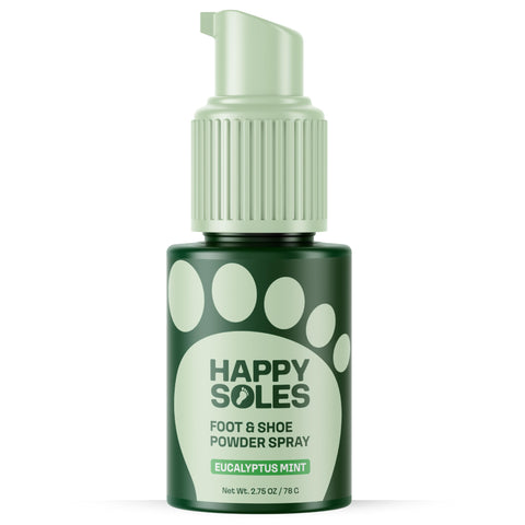 Happy Soles Foot & Shoe Deodorizer Powder Spray - Talc-Free, Vegan, Non-Aerosol Mess-Free Spray - Absorbs Sweat & Fights Odor wi