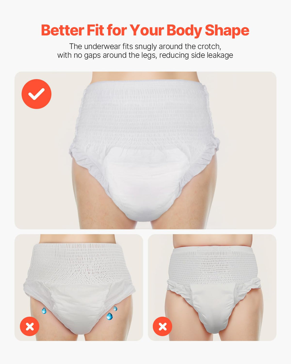 VEVOR Adult Incontinence Underwear, High Absorbent Protective Underwear for Men & Women, Disposable Adult Pull-ups Diaper with L