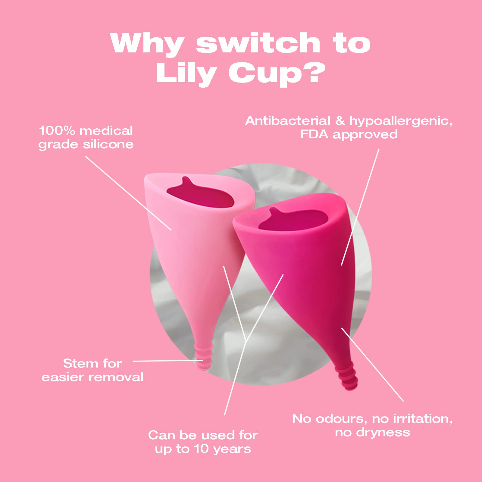 Intimina Lily Cup Size A - Ultra-Soft Menstrual Cup, Reusable Period Protection, Thin Menstrual Cup for up to 8 Hours, Medical-G