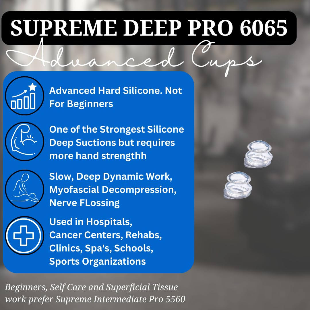 Cupping Warehouse Advanced Supreme 2 Small DEEP PRO 6065 Professional Cupping Therapy Set- Myofascial Cupping Set- Professional