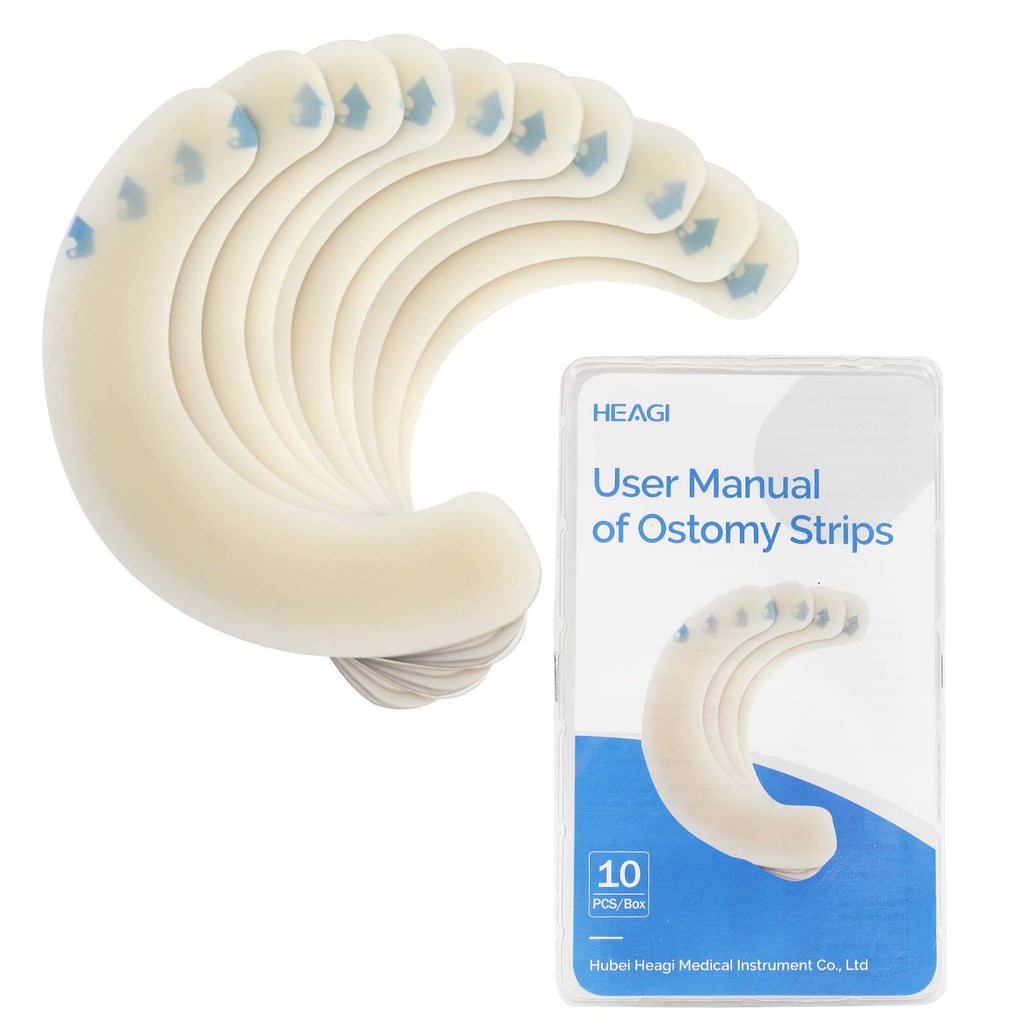 10 PCS Ostomy Barrier Strips, Ostomy Supplies, Skin Barrier Strip Elastic Ostomy Barrier Tape Hydrocolloid Extenders for Colosto