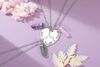 PESOENTH BFF Best Friend Necklace for 3- Healing Crystal Friendship Necklaces BFF Gifts Women Matching Heart Best Friends Foreve