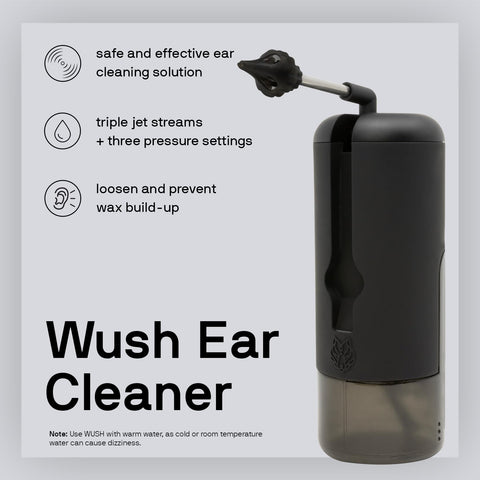 Wush Pro By Black Wolf- Deluxe Water Powered Ear Cleaner- Safe & Effective- Electric Triple Jet Stream 3 Pressure Settings For E