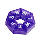 EZY DOSE Weekly Pill Organizer, Medicine Box, and Vitamin Planner, Travel Pill Planner, Portable Storage, 7-Sided, Purple, BPA F