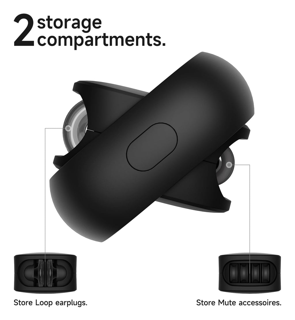 SURITCH Case for Loop Earplugs, Portable Storage Container for Earplugs & Accessories, Black