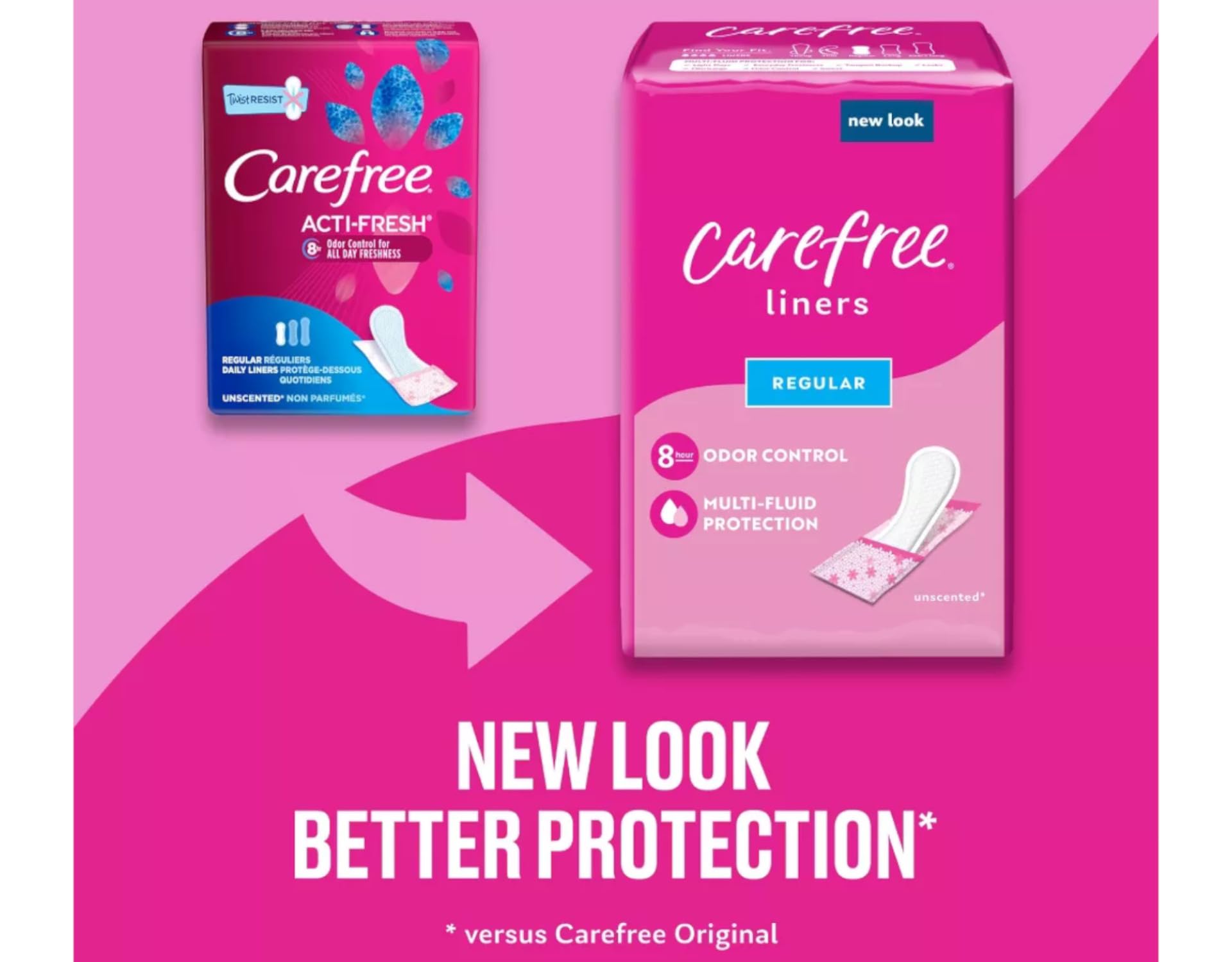 Carefree Acti-Fresh Regular 54 Ct. Unscented 2pk