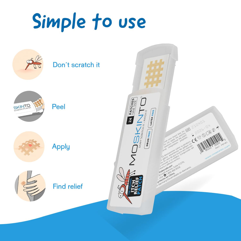 Moskinto The Original Mosquito Itch Relief Patches for Kids & Adults, Bug Bite Patches Soothe Swelling & Itching, Anti Itch Bug
