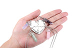 PESOENTH BFF Best Friend Necklace for 4- Healing Crystal Friendship Necklaces BFF Gifts Women Matching Heart Best Friends Foreve