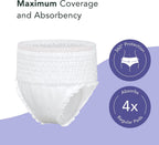 Rael Organic Cotton Cover Overnight Underwear - Panty Style Pad, Unscented, Disposable Period Underwear, Postpartum, Teen, Maxim