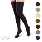 Ease Opaque Womens Support Thigh High Stockings - 15-20mmHg Mild Compression Nylons (Bronze, Medium Short)