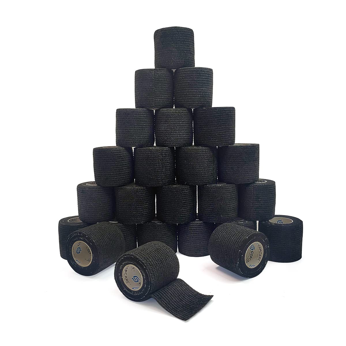 Self Adherent Cohesive Wrap Bandages 2 Inches (Black, 24 Count)