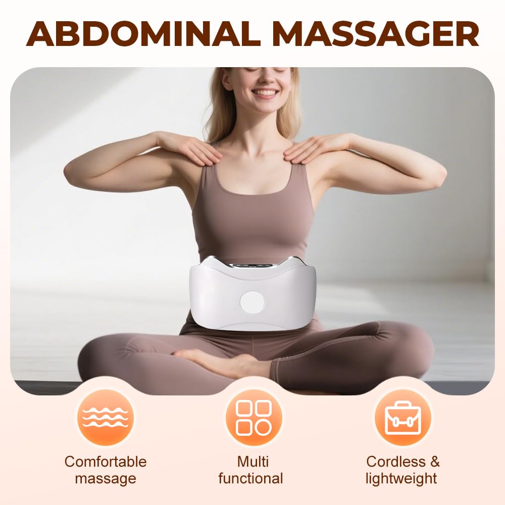 Electric Wireless Abdominal Massager for Fat Burning and Digestion with 3 Massage Modes, 2025 New Portable Massager for Improvin