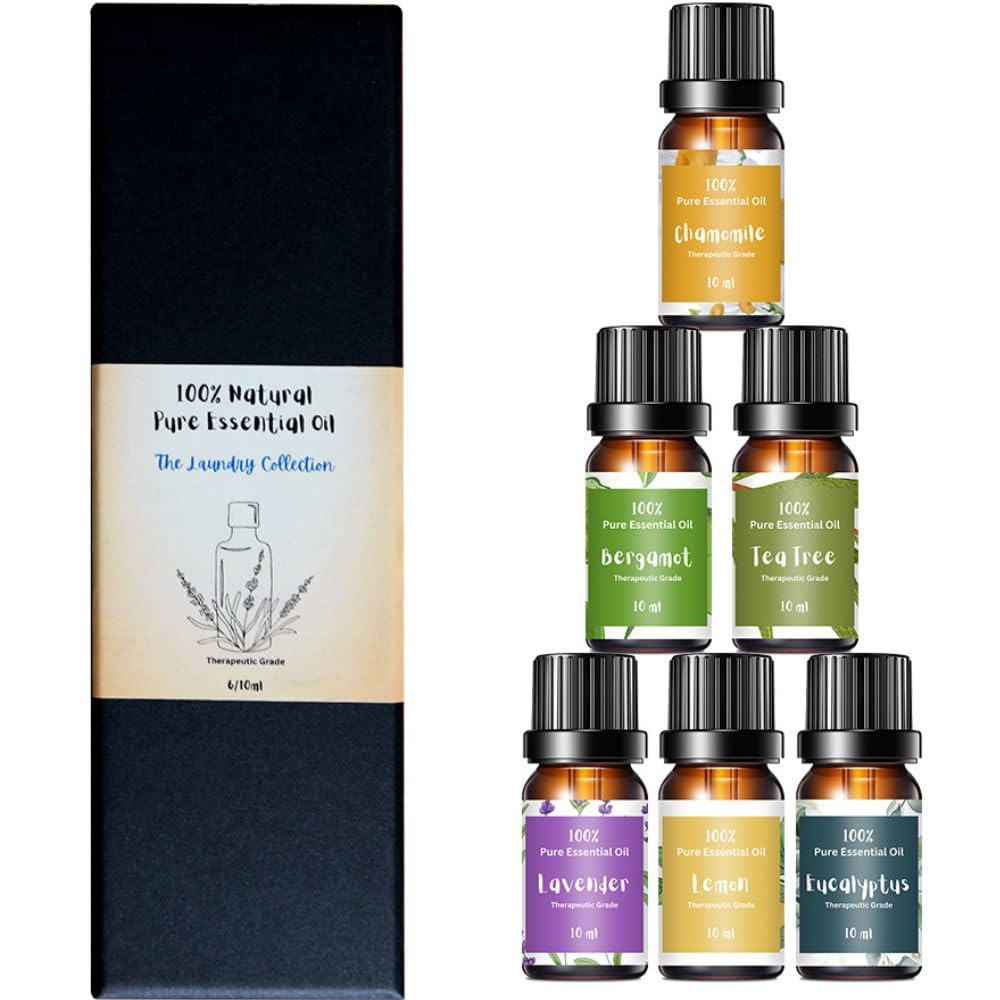 Essential Oils for Laundry | 100% Pure Therapeutic Grade Aromatherapy Essential Oil Set - Top 6 | Dryer Balls, Diffusers, Soaps,
