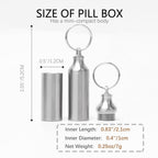 Autuveen Keychain Pill Holder Small Pill Box,Titanium Single Pill Container Pocket Pill Case for Men Women,EDC Metal Bottle for