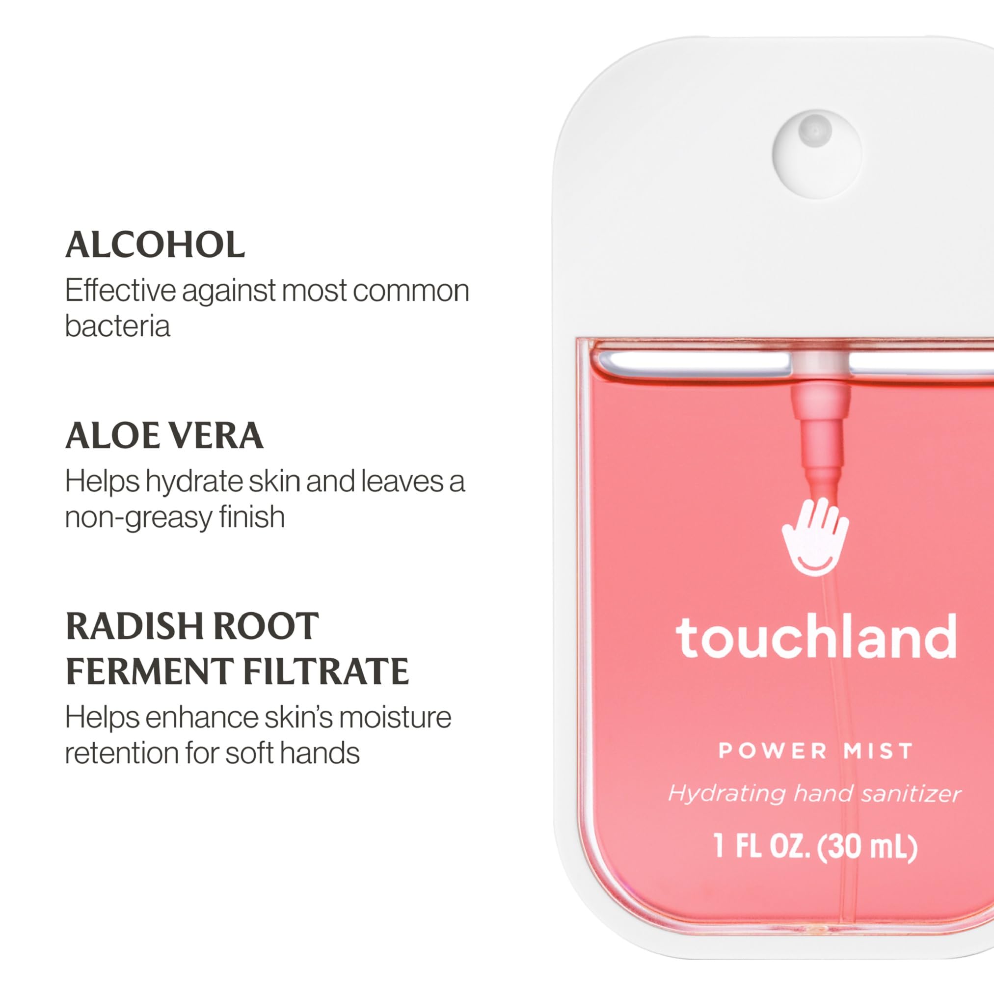 Touchland Power Mist Hydrating Hand Sanitizer Spray, JUICY Trio Set (Watermelon, Peach, Berry), 1 FL. OZ. Travel Size (Set of 3)