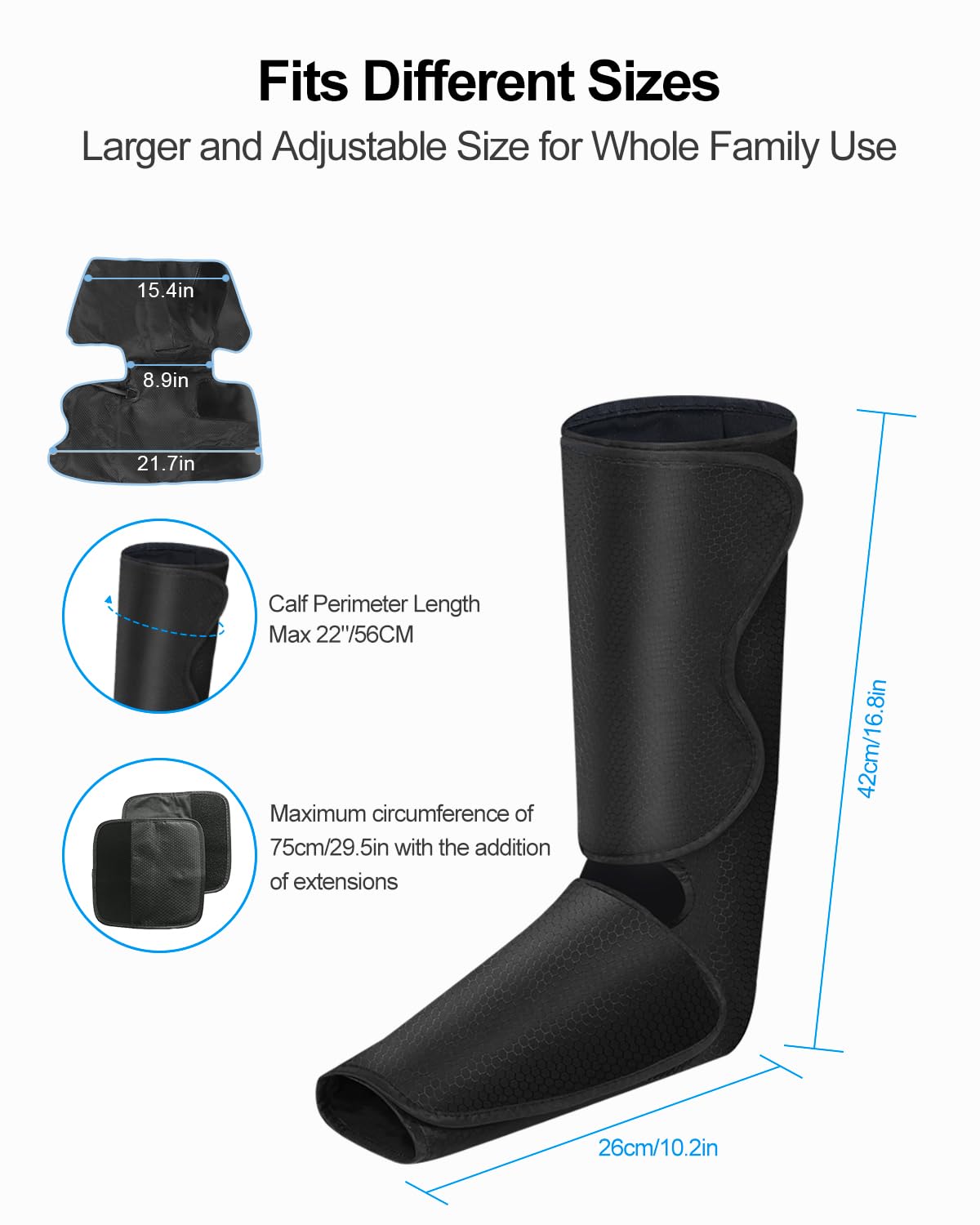 LINGTENG Air Compression Leg Massager with Heat, Leg Massager Simulates Kneading and Stroking of Tissues by Using an Inflatable