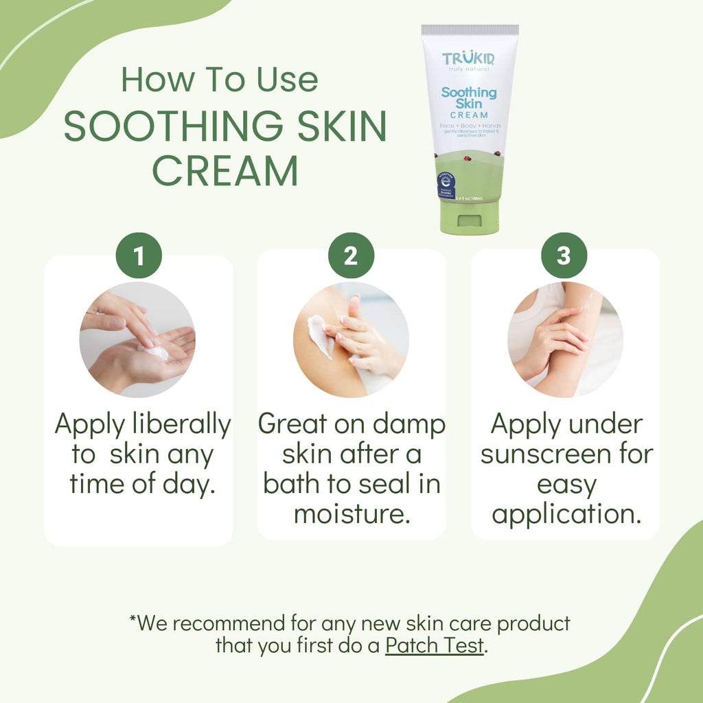 TruKid Natural Eczema Cream for Kids, Toddlers & Babies, NEA-Accepted for Eczema, Safe for Sensitive Skin on Face, Body, & Hands