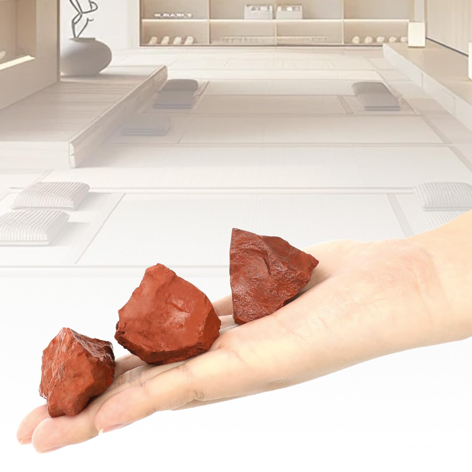 1.1lb Bulk Raw Red Jasper Rough Crystal-Natural Red Jasper Stone Raw Stones Crystal for Tumbling, Cabbing, Fountain Rocks, Decor