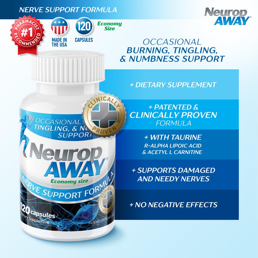 NeuropAWAY Nerve Support Supplement, R-Alpha Lipoic Acid to Help Provide Nerve Relief and Health in as Little as 5 Days, Acetyl-