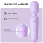 MANFLY Portable Travel Massage Tool, 10 Modes Rechargeable Waterproof Mini Neck Muscle Massager (Lavender)