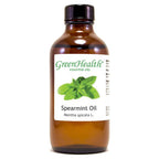 Spearmint Essential Oil - 4 fl oz Amber Glass Bottle w/Cap - 100% Pure Essential Oil - GreenHealth