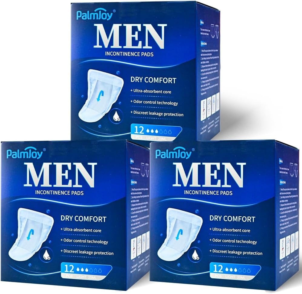 TIEJIANDAN Deodorizing Incontinence Pads for Men for Day & Night 0.68/4.06oz Professional Urine Shield,Mens Pads for Leakage 3 B