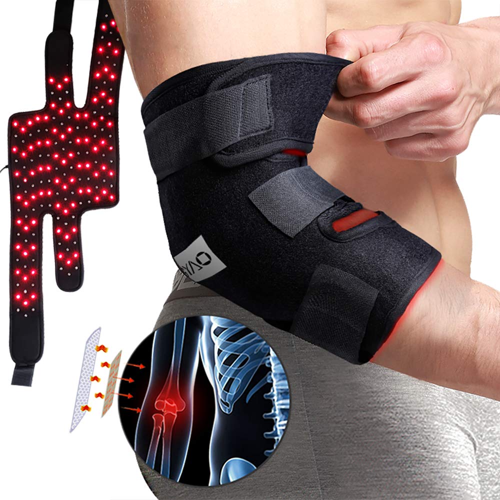 DGYAO Red Light & Infrared Light Therapy Belt for Knee Elbow Joint Pain Relief Flexible Wearable Wrap Deep Therapy Pad with Auto