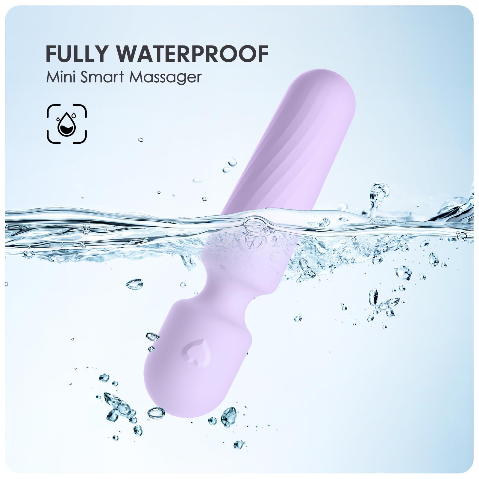 MANFLY Portable Travel Massage Tool, 10 Modes Rechargeable Waterproof Mini Neck Muscle Massager (Lavender)