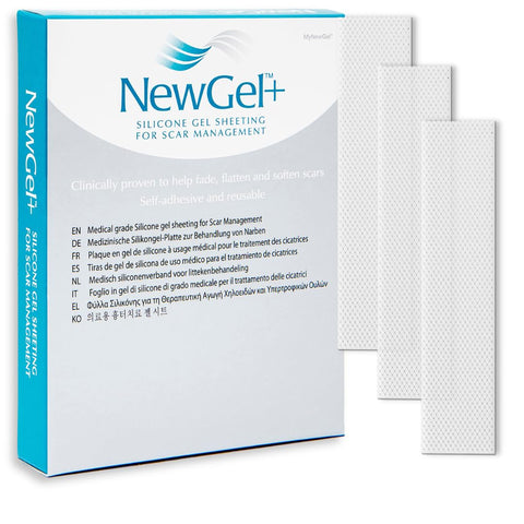 NewGel+ Advanced Silicone Scar Treatment Strip 1 mm Thick for Optimal Occlusion to Scars from Surgery, Injury, Keloids, Burns, R