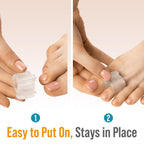 5 STARS UNITED Big Toe Spacers for Men & Women - 4 Gel Separators for Overlapping & Curled Toes, Bunions, Alignment - Silicone S