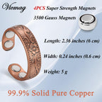 Vicmag Copper Magnetic Rings for Women 99.9% Copper Finger Ring Ultra Strength Magnet Gift Adjustable