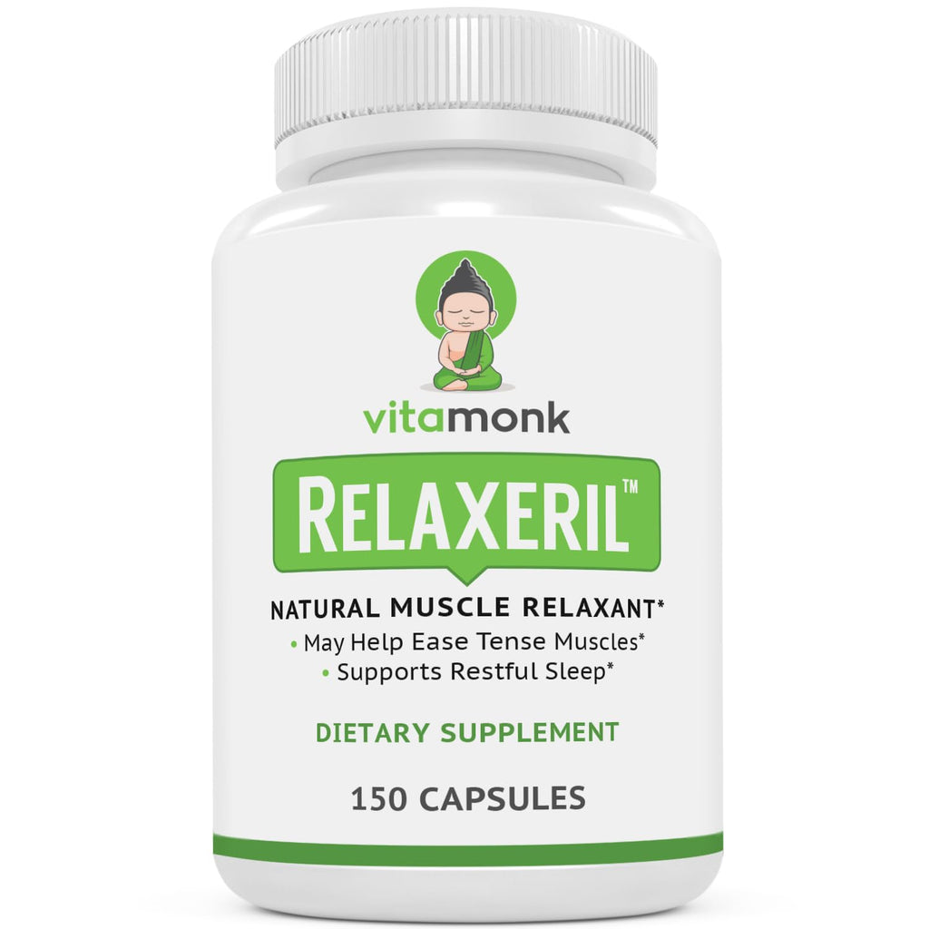 VitaMonk Relaxeril All-Natural Muscle Relaxer - Muscle Relaxer Supplement - Complete Muscle Relaxing Formula